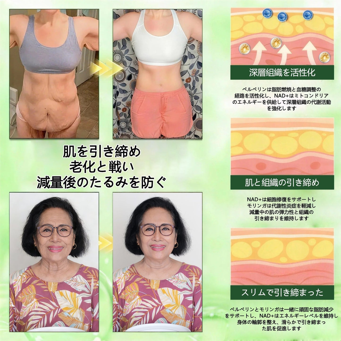 公式旗艦店 /ANGELTRAP®＆NAD+ 10-in-1 ナノ強化フォーミュラ — 肥満、肌のたるみ、糖尿病、睡眠時無呼吸症候群、関節の悩み、その他健康上の懸念にアプローチ🛡️